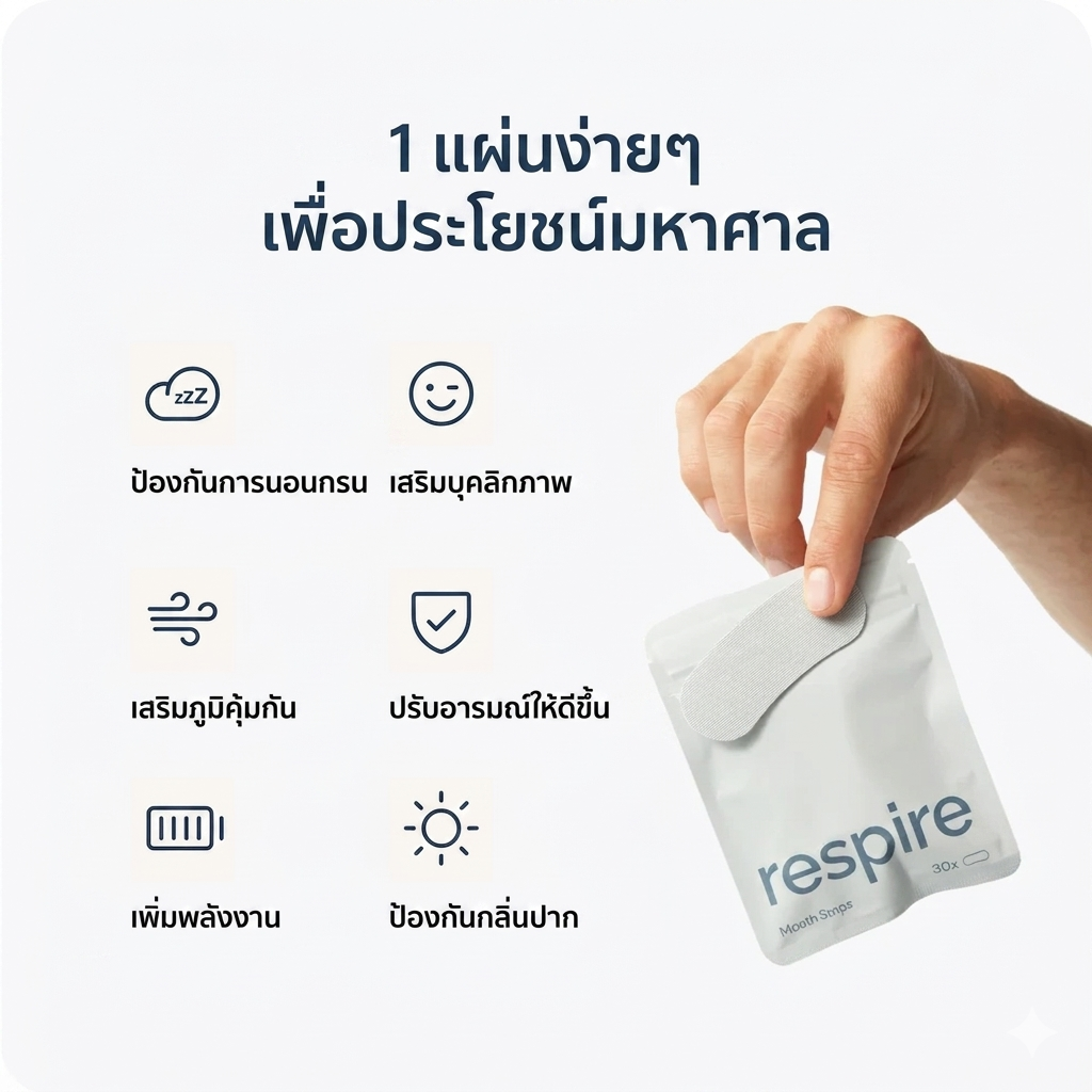 แผ่นแปะช่วยหายใจขณะนอนหลับ (COD)