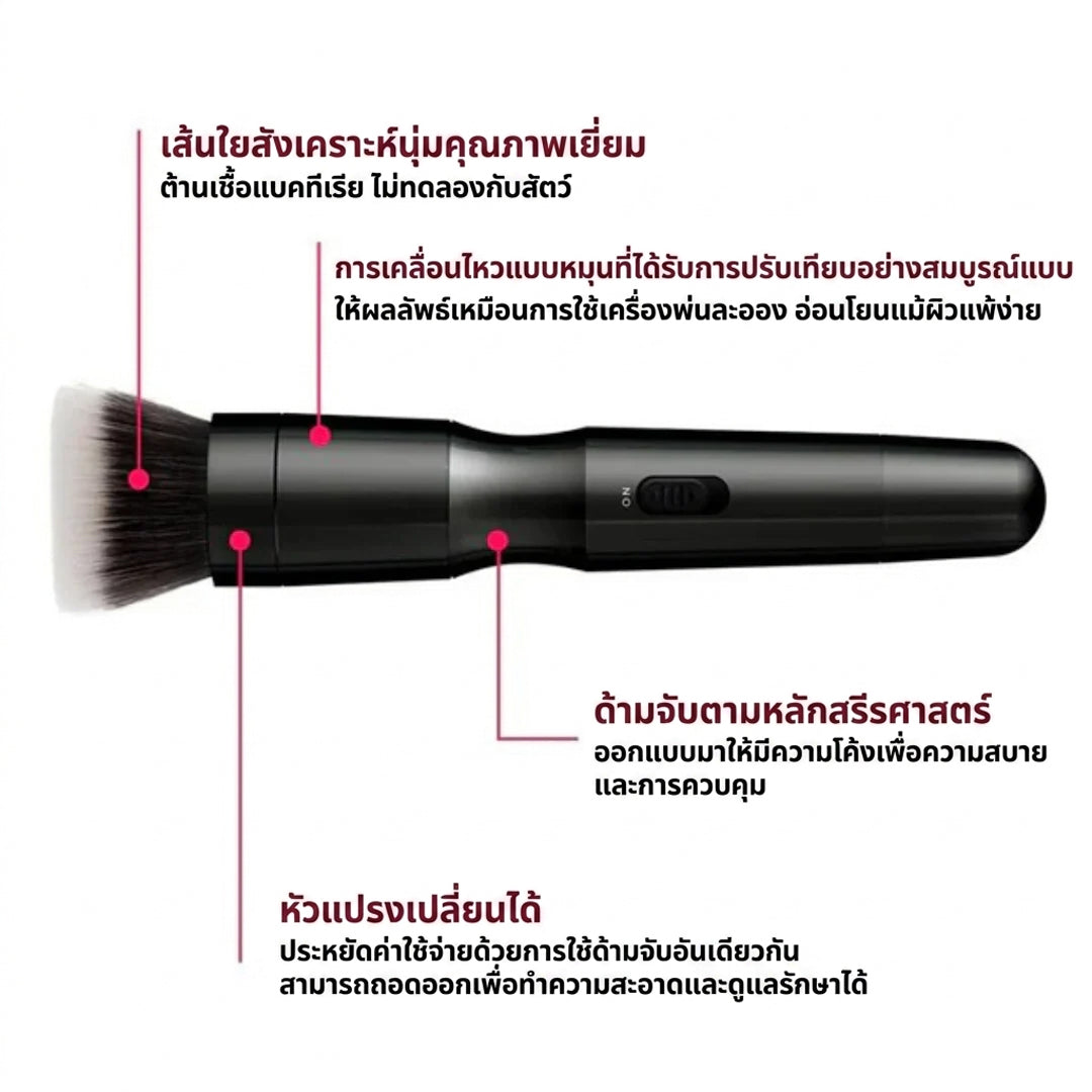 แปรงหมุน 3-in-1 – เกลี่ยเนียน สวยเป็นธรรมชาติ